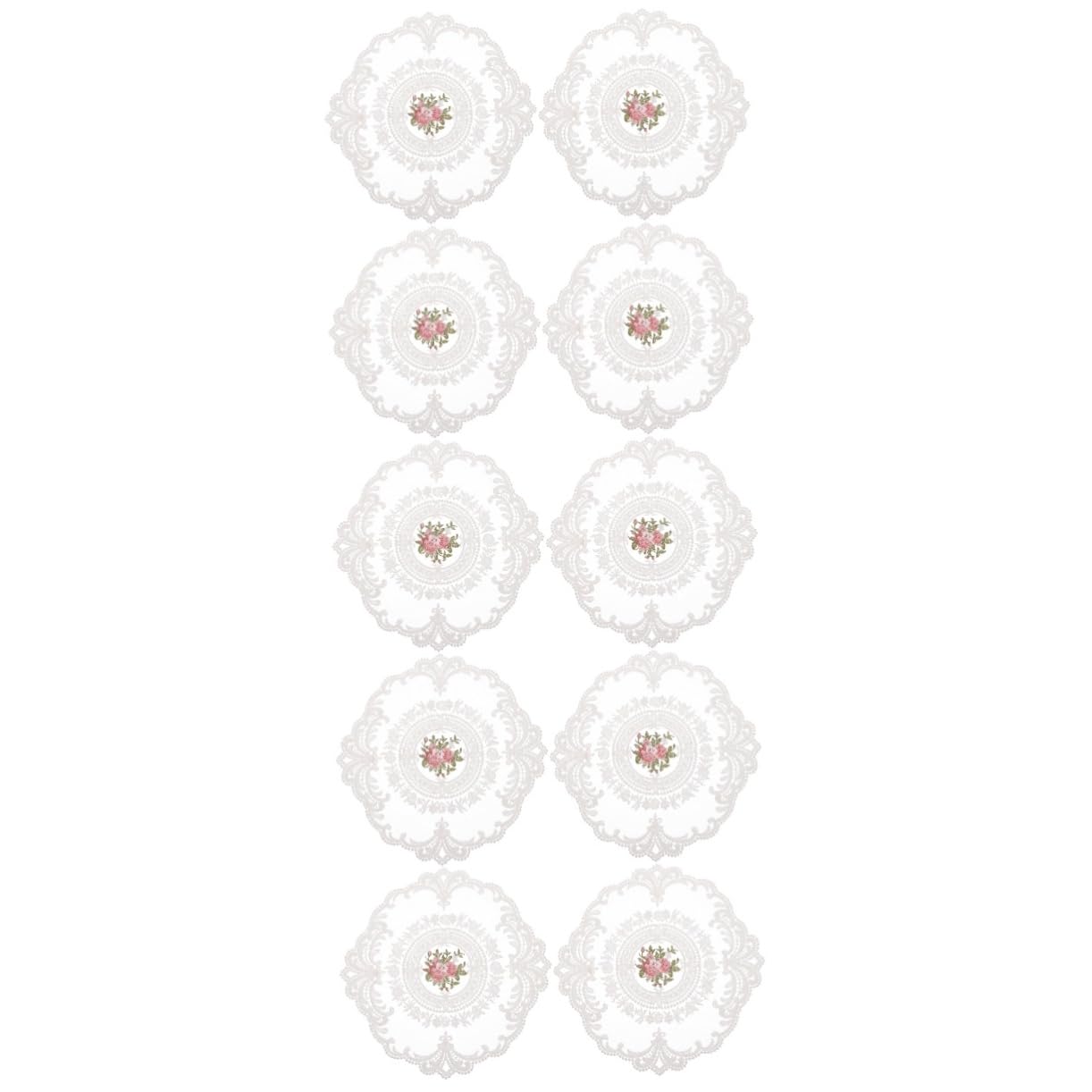 IMIKEYA 10pièces Napperons Dentelle Blanche Sets De Table Élégants pour Décoration De Table Accessoires Photo Et Usage Quotidien