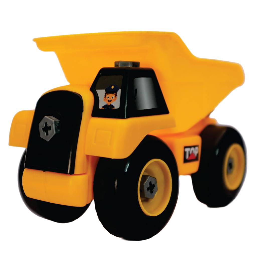 Angelkids Diy Truck Toy For Kids Building Construction Assembling Jcb Vehicles With Screwdriver Tool (Dumper Truck) - Multicolor