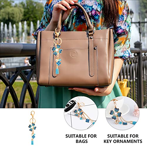 SOIMISS Trevo de Quatro Folhas Chaveiro Chaveiros Pingente Brilho De Cristal Sparkling Rhinestone So