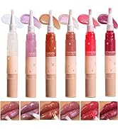 Sitovely 6PCS Glitter Lip Gloss Set, High Shine Shimmer Lip Gloss Moisturizing Sparkly Lip Glow O...