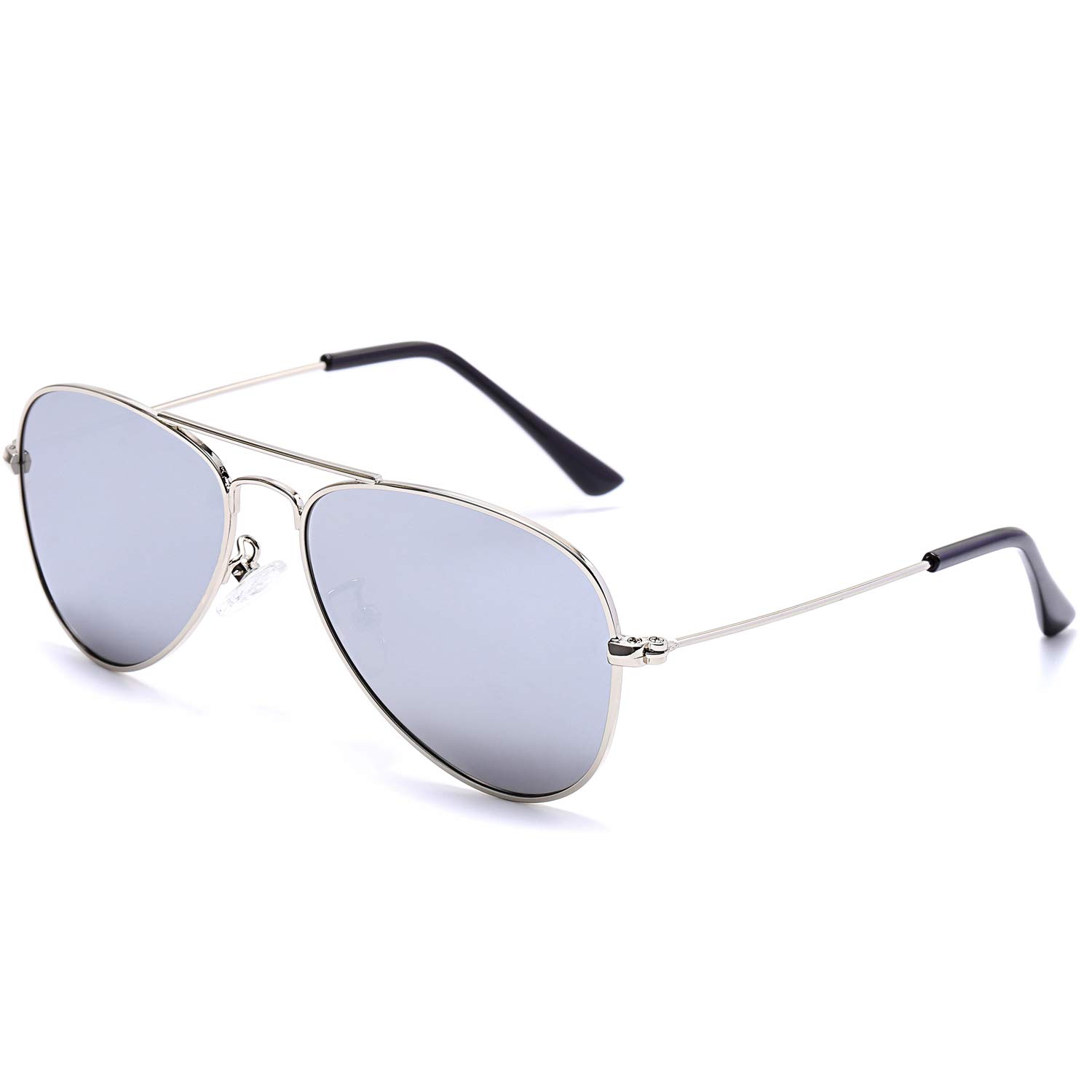 AZORB Kids Polarized Aviator Sunglasses Mirrored Lens Metal Frame Sun Glasses, 52MM