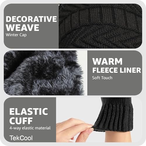 Image of TEKCOOL Woolen Winter Cap for Women & Men in Winter for Thermal Wear Stylish Soft Caps for Boys & Girls for Warm Wear Head hat Garam Topaa cap's Breathable Lightweight Windproof with hand gloves