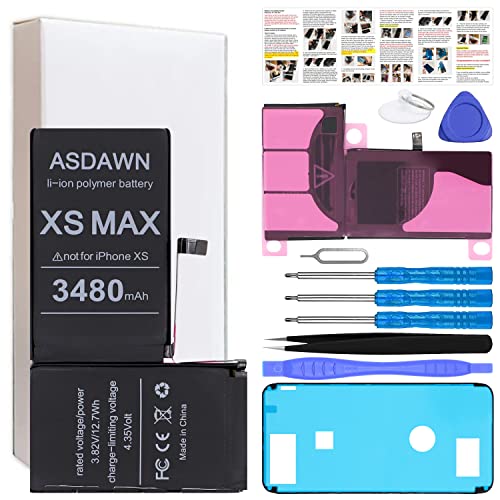 ASDAWN 3480mAh Battery for iPhone Xs Max (Not for X/XR/XS) Upgraded Higher Capacity iPhone Xs Max Battery Replacement for A1921 A2101 A2102 A2104 with Professional Tools + Installation Instruction