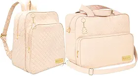 Kit Mochila e Bolsa Maternidade Ursinho Dourado Dulini Baby
