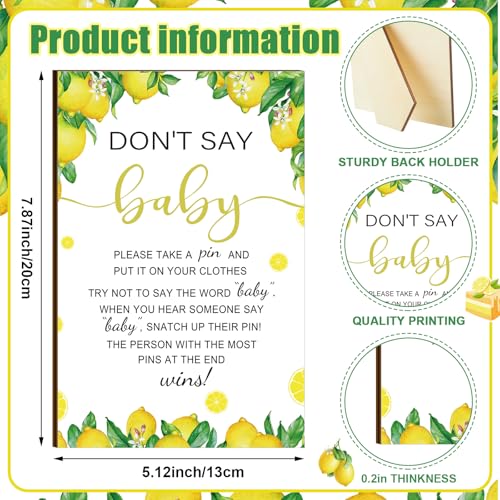 Image of Patelai 321 Pcs a Little Lemon Is on the Way Baby Shower Game Supplies