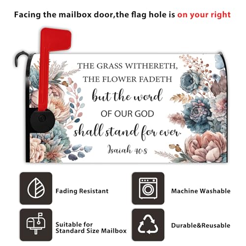 Image of Bible Verse Mailbox Cover Religious Motivational Quote Mailbox Covers Magnetic Mail Box Wrap Christian Easter Christmas Fiesta Decor for Outdoor Yard Mail Box Wraps Standard Size 21x18 Inch
