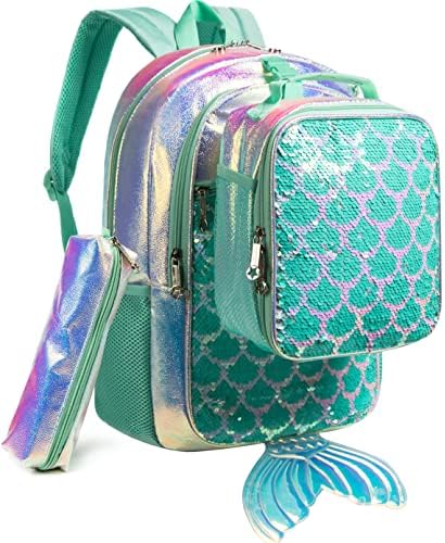 Jasminestar School Backpacks 17 inch with Lunch Bag and Pencil Case for Boys and Girls, Lightweight Bookbags for Elementary