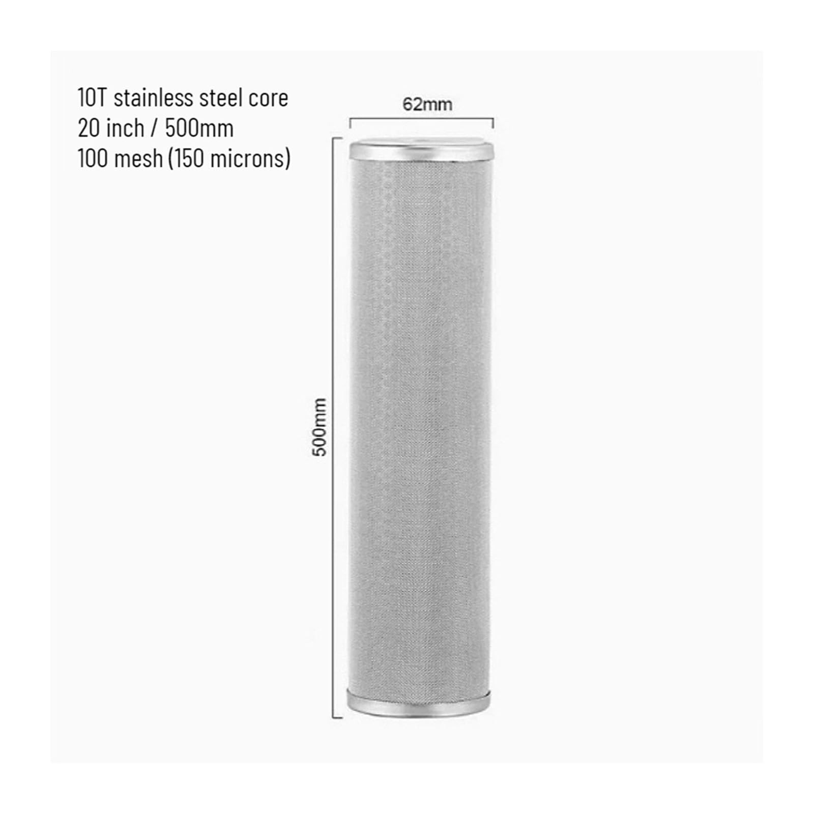 Cartuccia Filtrante In Rete Metallica In Acciaio Inossidabile, Compatibile Con Il Filtro Dell'acqua Universale For Il Controlavaggio Di Tutta La Casa(20inch-150microns)