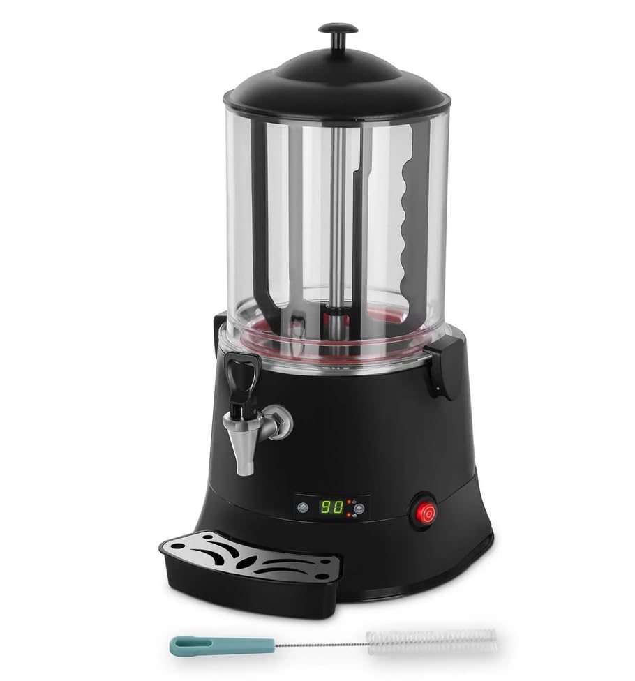 GASFRIT Chocolatera Profesional Eléctrica 5 L / 10 L, Dispensador de Chocolate Caliente HORECA con Pantalla LED, Policarbonato BPA Free, Uso Intensivo (10 Litros)