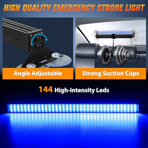 Image of Nilight 144 LED Strobe Traffic Advisor Light Bar Blue with Controller