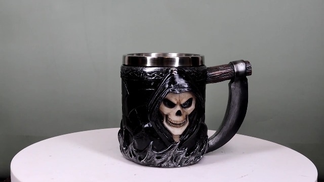 Amazon.com | Ebros Gift Death Grim Reaper Coffee Mug With Scythe Handle Day  Of The Dead Skeleton Reaper Skull Beer Stein Tankard Drink Cup 14oz: Beer  Mugs & Steins