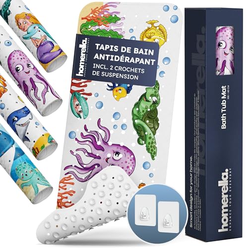 Homerella Tapis de Enfants Bain antidérapant 100x40 cm - Tapis antidérapant Baignoire et...