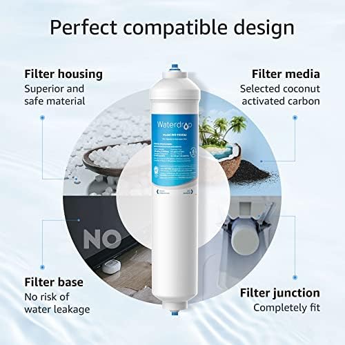 2X Waterdrop WD-F35C5J Fridge Freezer Water Filter, Replacement for Samsung (Only External) DA29-10105J DA99-02131B, HAFEX/EXP American Style DA2010CB