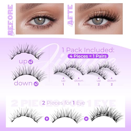 Magnetic False Eyelashes No Glue, Easy Cat Eye, Reusable, Natural Look