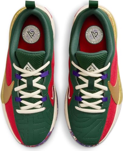 Nike Giannis Freak 5 Big Kids' Basketball Shoes (DZ4486-600, Gym Red/Court Purple/Flat Opal) Size 53