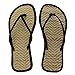 Black Sugar Tongs Résistant Mixte Femme Homme Paille Naturelle Sandales Chaussures Maison Déguisement Asie Semelle Antidérapant (38 EU)