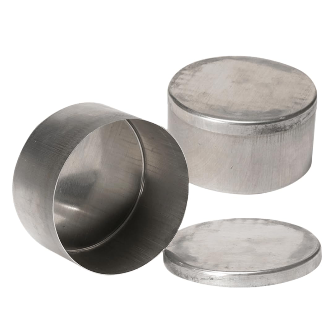 Juego de cajas de almacenamiento redondas de aluminio de 5 piezas: contenedores versátiles for pesaje y embalaje de muestras(100x 35mm)