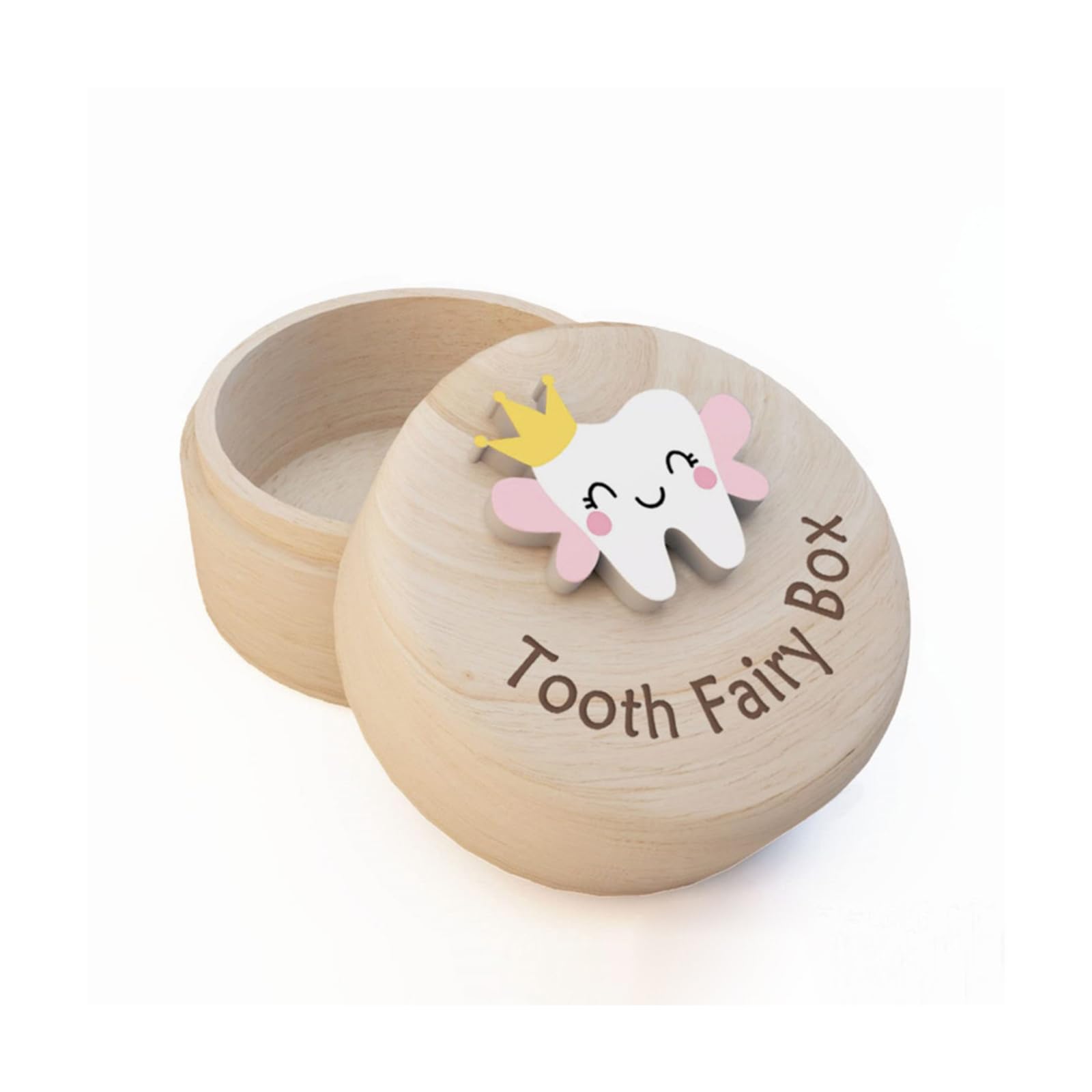 XuananCool 1Piece Carved Wooden Tooth Fairy Box Kit with Fairy Bag - Keepsake Tooth Box Pouch for Kids First Lost Teeth Memory Gift