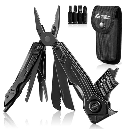 Freelander 20-in-1 Multitool, Multi Tool Pocket Knife with Screwdriver, Bottle Opener, Nylon Sheath and Pocket Clip, Needle Nose Pliers, EDC Multi-Tool Gear Gift for Him, Men