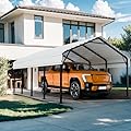 Shintenchi 12x20 FT Metal Carport, Oversized Carport Garage with Enhanced Base, Outdoor Galvanized Car Shelter, Heavy Duty Carports Canopy, for Car, Boats and Tractors, White