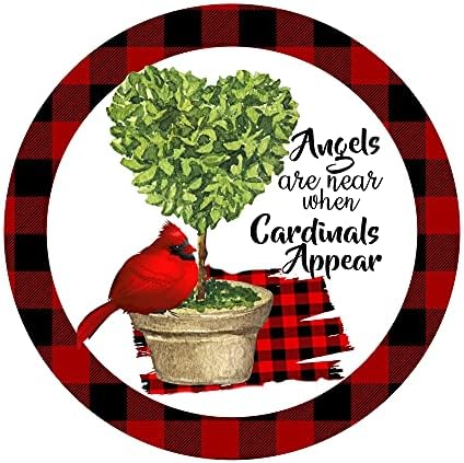 Retro Jigsaw Puzzle Cardinal Angels are Near When Cardinals Appear Wreath Round Wooden Puzzles Decompression Toy Educational Game Children's Gift Props Puzzle for Adult Puzzle Accessories 300 PCS