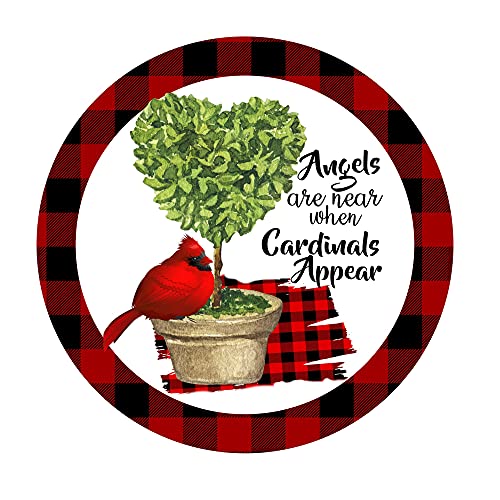 Retro Jigsaw Puzzle Cardinal Angels Are Near When Cardinals Appear Wreath Round Wooden Puzzles Decompression Toy Educational Game Children's Gift Props Puzzle For Adult Puzzle Accessories 300 Pcs #TOP7