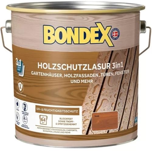 Bondex Holzschutzlaur 3in1, 4 L für 64 m² / Teak...