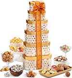 Broadway Basketeers Thinking of You Gift Tower with an Assortment of Gourmet Snacks, Sweets, Cookies and Nuts
