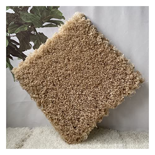 10 Pieces Interlocking Carpet Tiles, Soft Shaggy Plush Foam Mats, Fluffy Area Rugs, Anti-Slip Carpet, Play Mat for Home Living Room Bedroom(Color:Light Coffee)