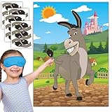 Funnlot Pin The Tail on The Donkey, Pin The Tail Game Birthday Party Decorations Crafts Activities for Kids Party Games Fiesta Party Favors Supplies Toys Gifts