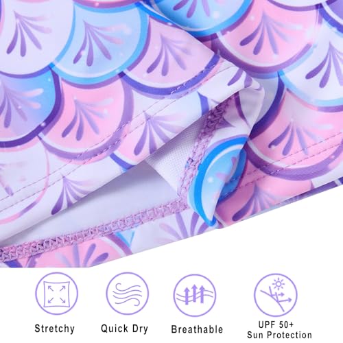 Image of Vogseek Girls Rash Guard Two Pieces Swimsuit Long Sleeve Bathing Suit for 3-10 Years