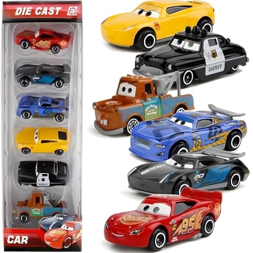 Image of Mashes Mini Metal Die Cast Car Toy Vehicle Play Set, Free Wheel High Speed Unbreakable, Small Racing Movie Vehicle Car for Exciting Playtime Adventures for Kid, Multicolor, Set of 6