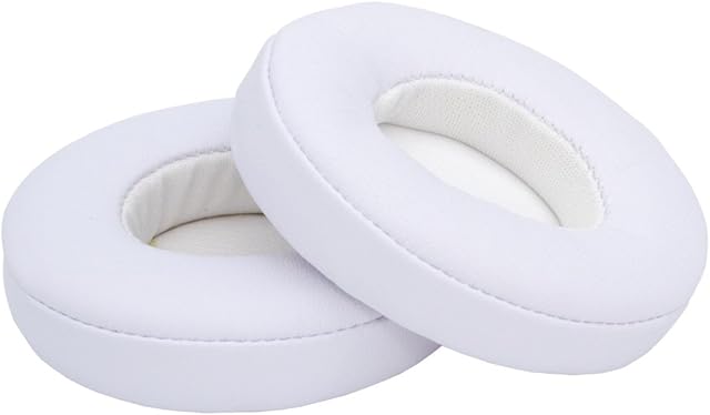 MMOBIEL Ear Pads Cushions Compatible Beats by Dr. Dre Solo 2/3 Wireless Headphones Memory Foam Protein Leather (White)