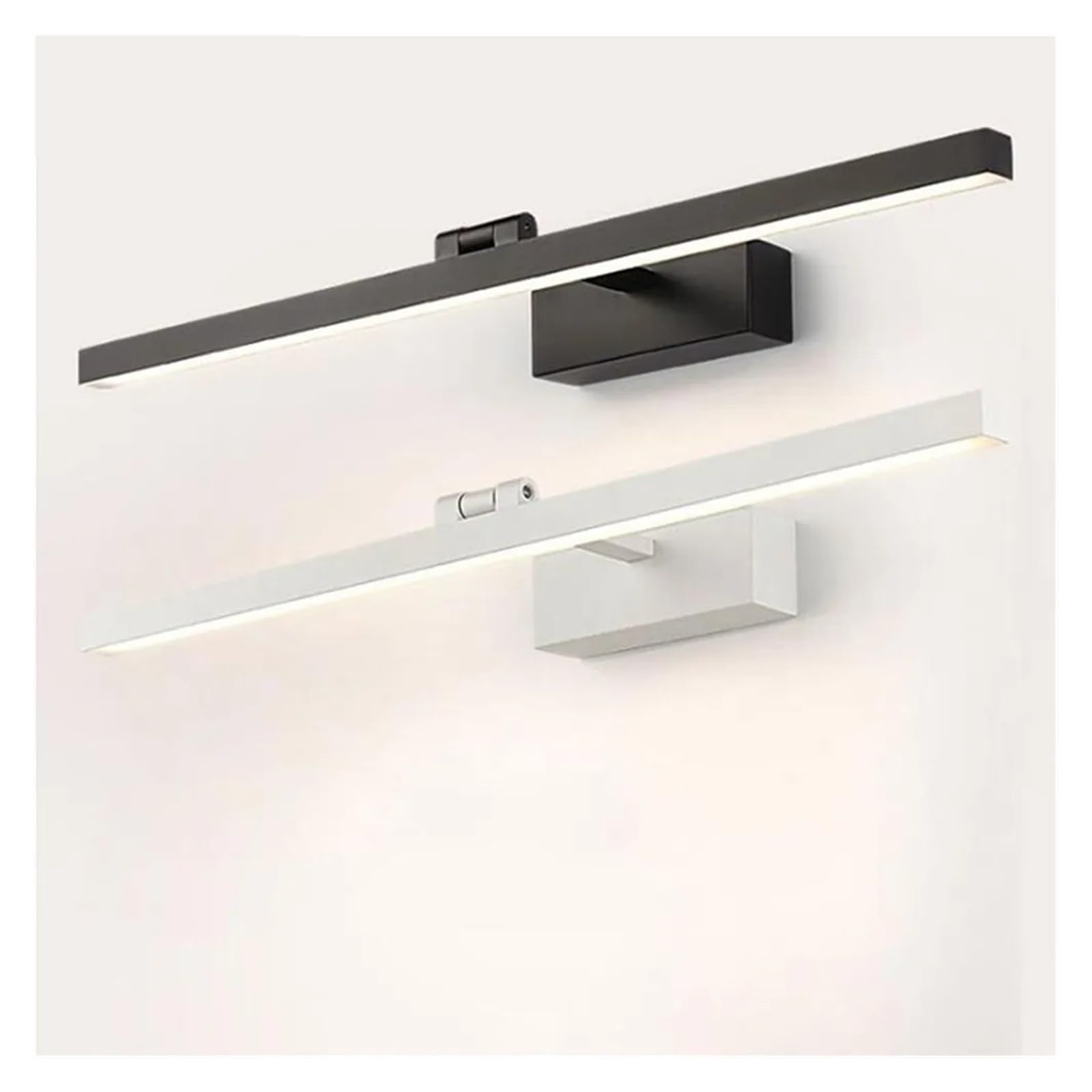 Luz LED para cuadros L40cm L50cm Lámpara de pared LED Luz de espejo de baño, Lámpara de pared acrílica moderna impermeable Luces de baño Luz de pintura para exhibir obras de arte(Black 4000K,12W L50cm