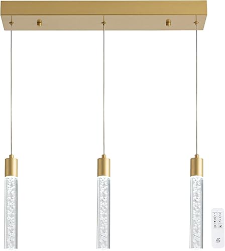 BESTWEST Lámpara colgante dorada, moderna lámpara colgante de isla de cocina, lámpara de isla moderna con burbujas para cocina, lámpara de araña de