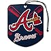 FANMATS 61542 MLB Atlanta Braves Hanging Car Air Freshener, 2 Pack, Black Ice Scent, Odor Eliminator, Shield Design with Team Logo
