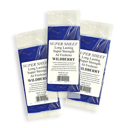 Image of Super Sheet Small (7.5 inchx3.75 inch) Under Seat Car Air Freshener, 3-PACK (Wildberry)