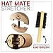 HAT MATE Premium Hat Stretcher w/ Bonus Brush - Solid Wood & , Heavy Duty Fits All Hats & Clothes Brush, Unisex Cream