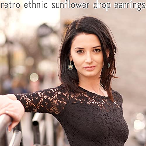 La Luen Women Fashion Elegant Vintage Sunflower Earrings Dangle Boho Bohemian Sunflower Hook Earrings For Women Girls (Bohemian Style) #TOP4