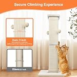 Cat Scratching Post 33 Inch Nature Sisal Cat Scratch Post for Indoor Cats, Large Cat Scratcher Protect Your Furniture, for All Breeds - Image 6
