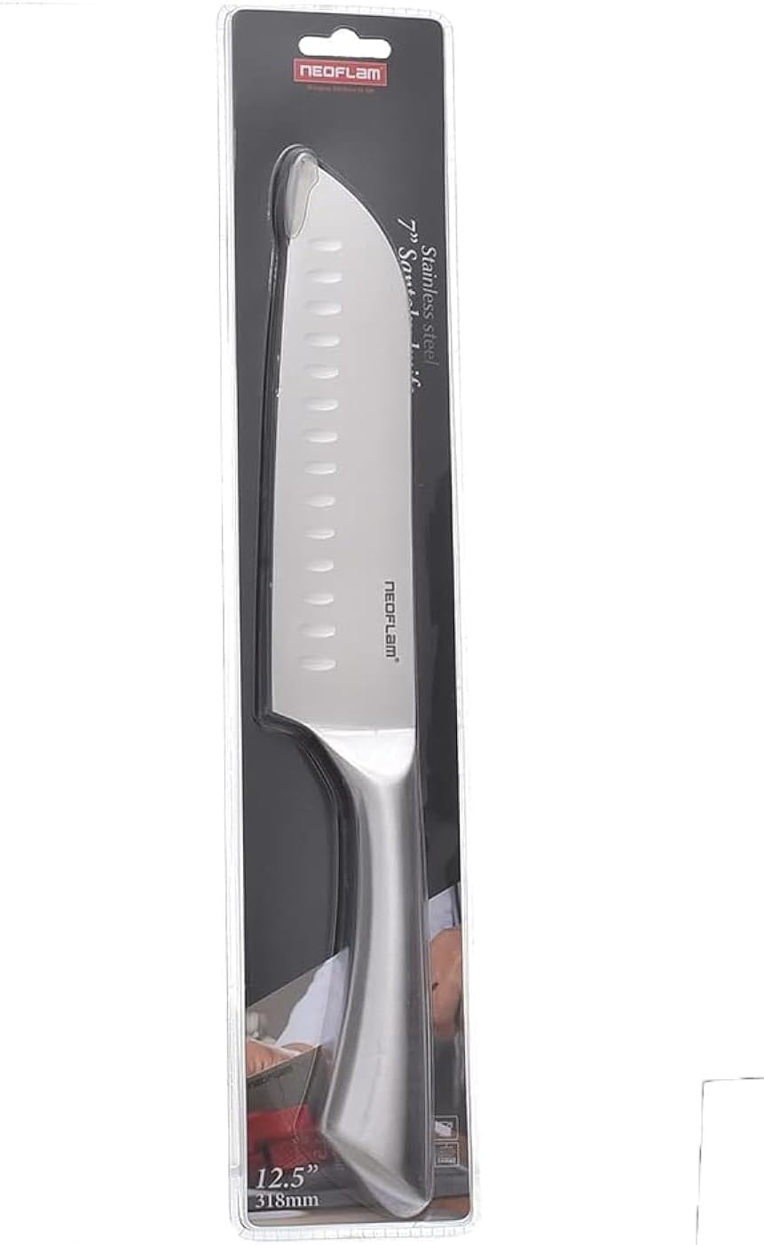 Santoku Stainless Steel Knife Silver 7 in