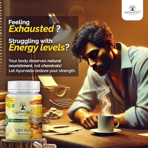 Image of Pure Natural Safe Ingredient An Ayurvedic Proprietary Medicine Virility & Stamina Safed Musli 60 Capsules 500 Mg With Veg (pack of 3)