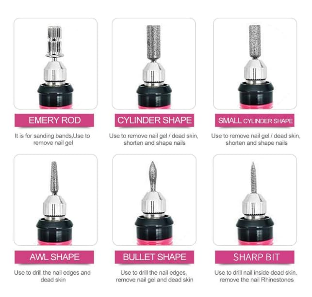 Nail Art Drill KIT, Professional Finger Toe Nail Care Electric Nail Polishing Machine Manicure Kit Nail art Under Professionals for salon and home use only. - Image 3