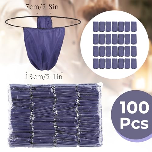 Image of Telooco 100 Pcs Disposable Thong Panties Women T Thong for Spa Non-woven Fabrics Disposable Underwear for Spray Tanning