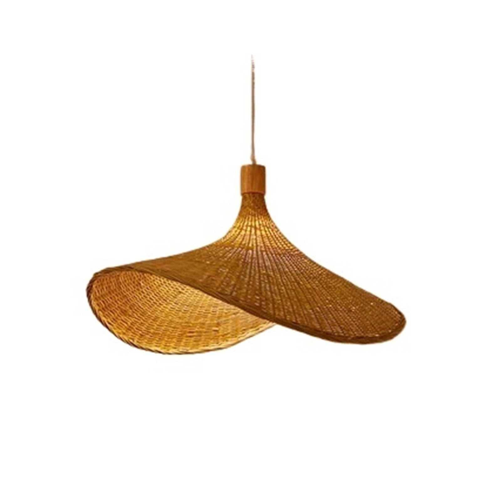 Akdjgfp Dia.50 Rattan Lampshade Vintage Woven Chandeliers Rattan Lampshade Light For Living Room Restaurant Decoration(Dia.50)