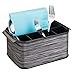 Price comparison product image mDesign Cutlery Holder with Handles - Decorative Cutlery Basket for Kitchen, Garden or Picnic - Storage Box with Large Compartments - Black
