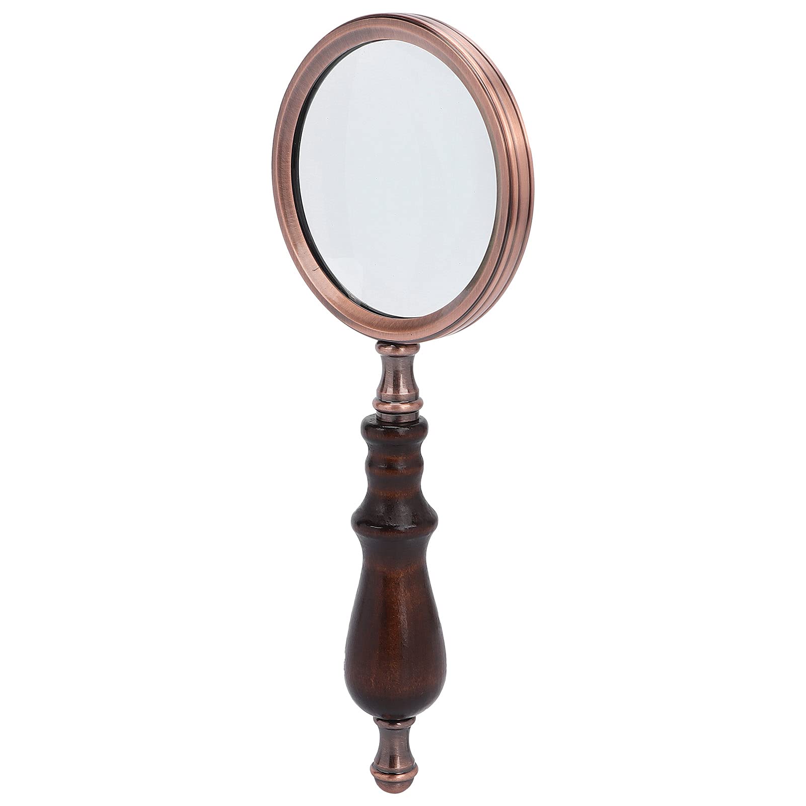 Handheld Magnifier, 10X Magnifier Wooden Handle Reading Magnifying Glass for Inspection for Reading for Office for Home