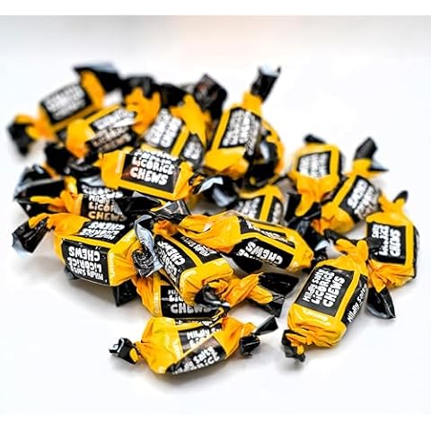DM Sweets Mildly Salty Licorice Toffee - 100 Pieces of Fresh Soft Chewy Delicious Individually Wrapped Creamy Toffee, Black Cover