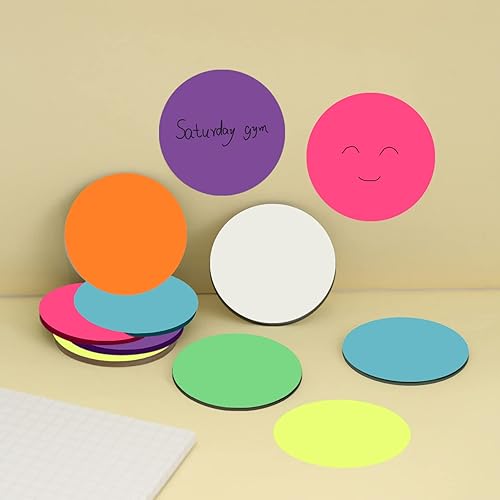 Miniatura 5 de 800 Sheets Transparent Sticky Notes Small Round Clear Sticky Notes Bright Neon Sticky Tabs for Planner Accessories Book Journaling School Study