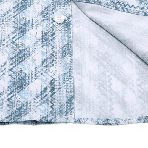 TIIADKK Men's Printed Short Sleeve Cardigan Polyester Korean Style Casual Breathable Shirt4